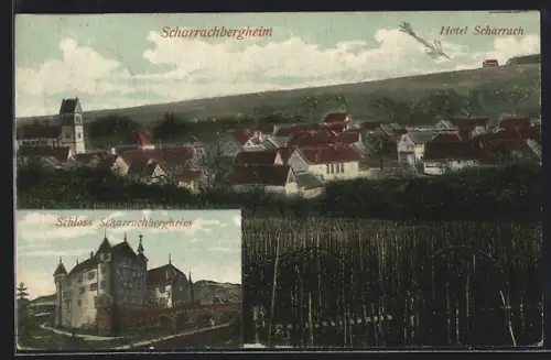 AK Scharrachbergheim, Teilansicht mit Hotel Scharrach, Schloss
