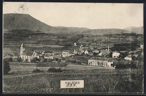 AK Salzern, Ansicht mit Kirche aus der Ferne