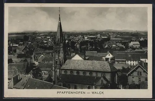 AK Pfaffenhofen-Walck, Teilansicht mit Kirche
