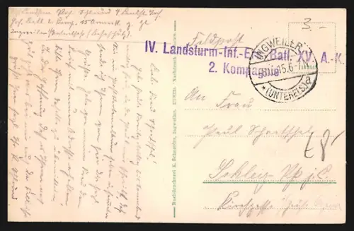 AK Ingweiler i. Els., Teilansicht und Katholische Kirche