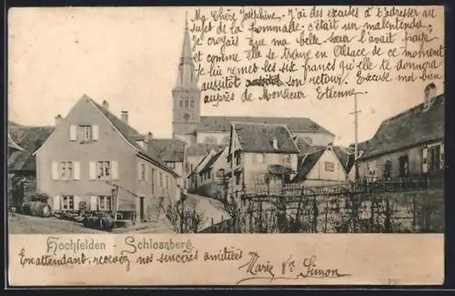 AK Hochfelden, Schlossberg mit Kirche