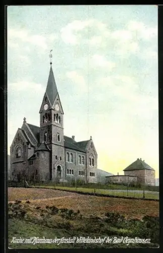 AK Bad Oeynhausen, Kirche mit Pfarrhaus der Anstalt Wittekindshof