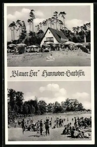 AK Hannover-Garbsen, Blauer See, Strandbad und Gasthaus