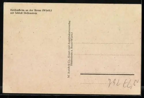 AK Heidenheim an der Brenz, Schloss Hellenstein, Stadtansicht