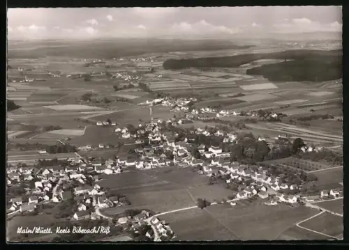 AK Wain /Württ., Luftaufnahme des Ortes und Umgebung