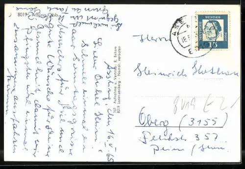 AK Assling /Obb., Ortsansicht, Kirche, Schule