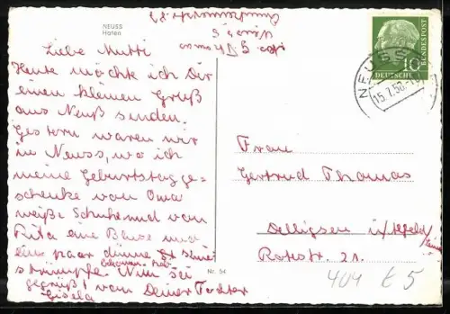 AK Neuss, Hafen, Kirche, St. Quirinus, Rheinufer mit Krananlagen