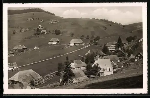 AK Muggenbrunn /Schwarzwald, Dorfansicht, Schwarzwaldhöfe