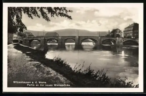 AK Witzenhausen a. d. Werra, Partie an der neuen Werrabrücke