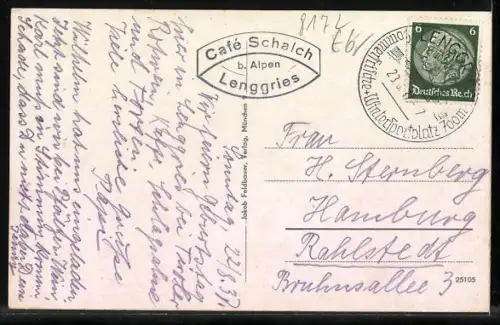 AK Lenggries a.d. Isar, Kirche und Ortsansicht vor Alpenpanorama