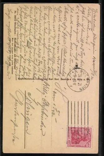 AK Wiesbaden, Heidenmauer mit Römertor