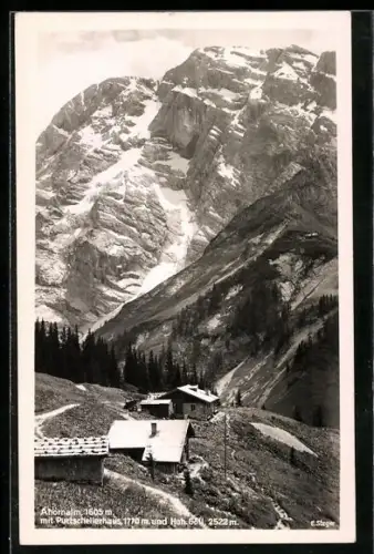 AK Berchtesgaden, Gasthaus Oberahornkaser A. Wendl und Purtschellerhaus vor Hoh. Göll