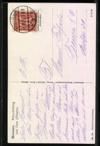 AK Meissen, Albrechtsburg, Dom, Elbseite