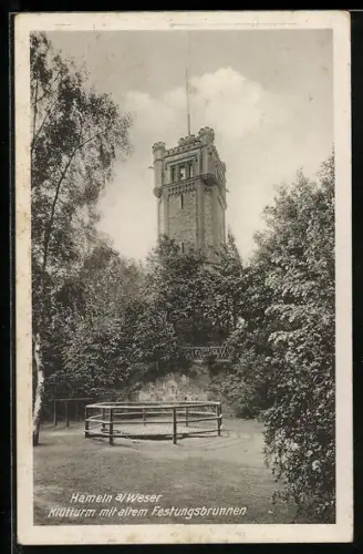 AK Hameln a /Weser, Klütturm mit altem Festungsbrunnen