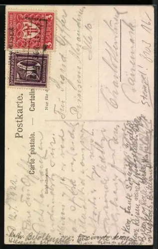 AK Oberammergau, Ammerpartie: Kirche gegen die Laberköpfe