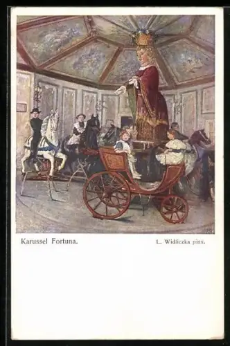 Künstler-AK L. Widliczka: Karussel Fortuna auf dem Wiener Prater