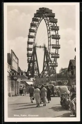 AK Wien, Prater, Blick auf das Riesenrad