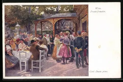 AK Wien, Gäste feiern im Biergarten am Wiener Prater