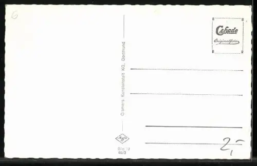 AK Essen-Steele, Ruhrbrücke mit Geschäftshaus Stauder Pil