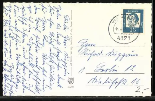 AK Essen-Steele, Bochumer Strasse mit Geschäft, Humannstrasse mit Geschäft, Ruhrbrücke