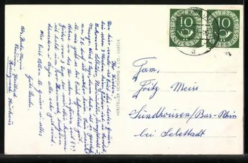 AK Alt-Kreuznach, Ortspartie mit Kirche und Kauzenburg