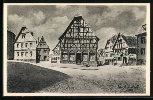 Künstler-AK Lauterbach in Hessen, Hohbrücke