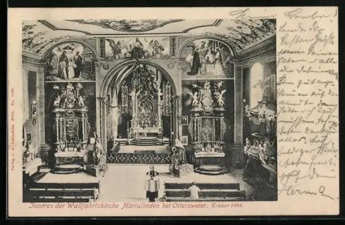 AK Ottersweier, Inneres der Wallfahrtskirche Marialinden