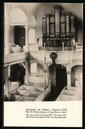 AK Christ Church of Paulo Revere Fame, Interior with organ