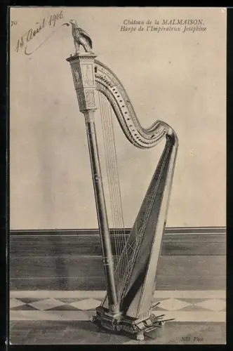 AK Chateau de la Malmaison, Harpe de l`Imperatrice Josephine
