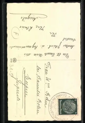 AK Junges Paar mit Akkordeon im Birkenwald, Namenstagsgruss