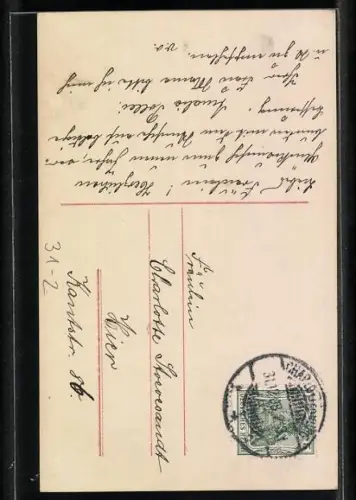 AK Kleine Musiker mit Horn und Trompete, Neujahrsgruss