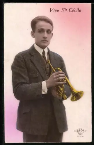 AK Junger Musiker mit Trompete