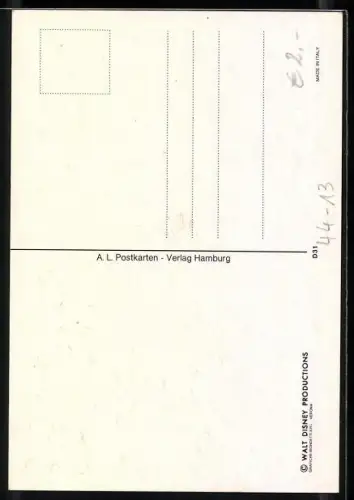 AK Minnie Maus im Hawairöckchen mit Blumenkette