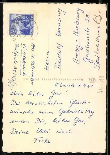 AK Herzliche Glück und Segenswünsche zum Geburtstag, Walt Disney, Tick, Trick und Track, Wolf und Schweinchen