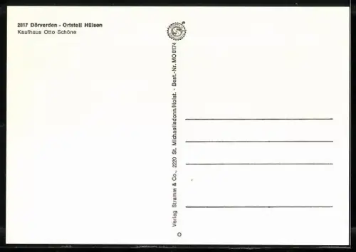 AK Dörverden-OT Hülsen /Aller, Kaufhaus Otto Schöne u. Edeka-Markt, Sparkasse, Uferpartie