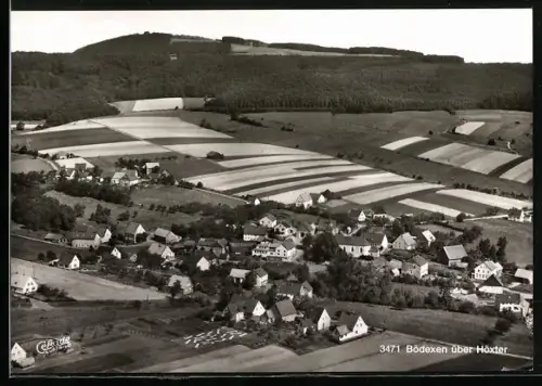 AK Bödexen über Höxter, Teilansicht mit Kirche