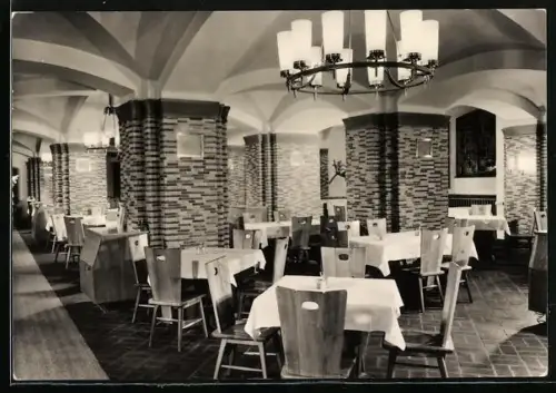 AK Berlin-Schöneberg, HO-Gaststätte Ratskeller, Speiserestaurant, Innenansicht