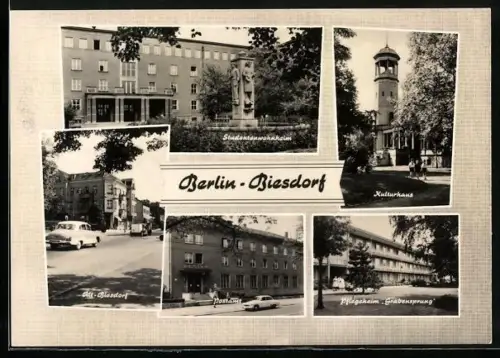 AK Berlin-Biesdorf, Kulturhaus, Studentenwohnheim, Postamt