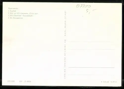 AK Hoyerswerda, HO-Gaststätte Freundschaft, Blick zur HO-Gaststätte Glück auf, Kaufhof