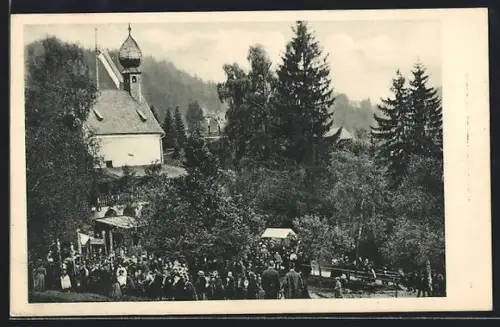 AK Birkenstein, Marienfest, Prozession vor Kirche