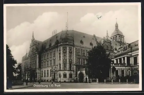 AK Oldenburg i. O., Post mit Strassenpartie