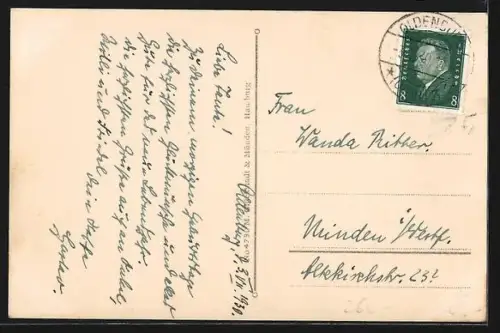 AK Oldenburg i. O., Post mit Strassenpartie