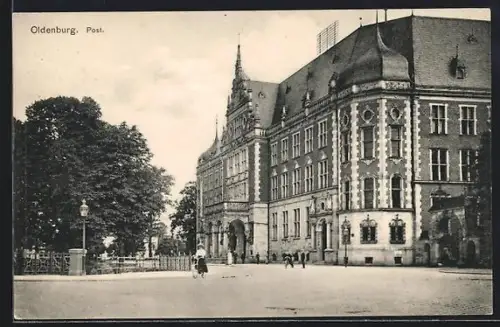 AK Oldenburg / O., Blick auf die Post
