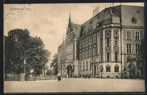 AK Oldenburg / O., Blick auf die Post