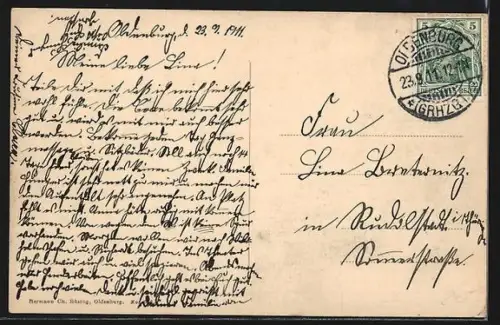 AK Oldenburg / O., Blick auf die Post