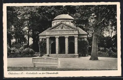 AK Oldenburg i. O., Gedenkhalle an der Ofenerstrasse