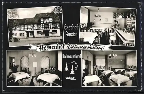 AK Wulmeringhausen /Hochsauerland, Gasthof-Pension Hessenhof, Innenansicht