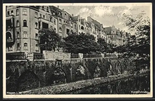 AK Hagen i. W., Blick in die Kaiserstrasse
