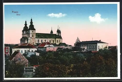 AK Posen / Poznan, Blick nach dem Dom