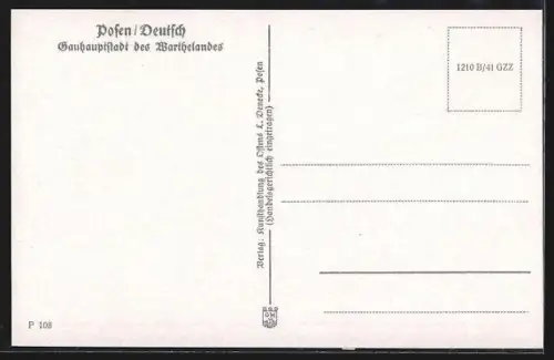 AK Posen / Poznan, Uferpartie mit Brücke und Blick Richtung Dom